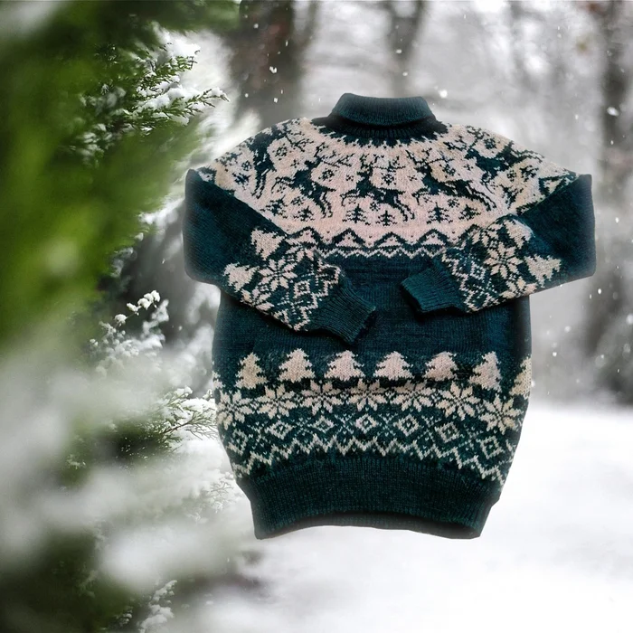 JACQUARD SWEATER WITH REPEATING PATTERN WINTER FAIRYTALE - My, Cloth, Knitting, Order, Jacquard, Knitting