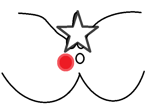 Красное - вава, рядом попа, под звездочкой пипа