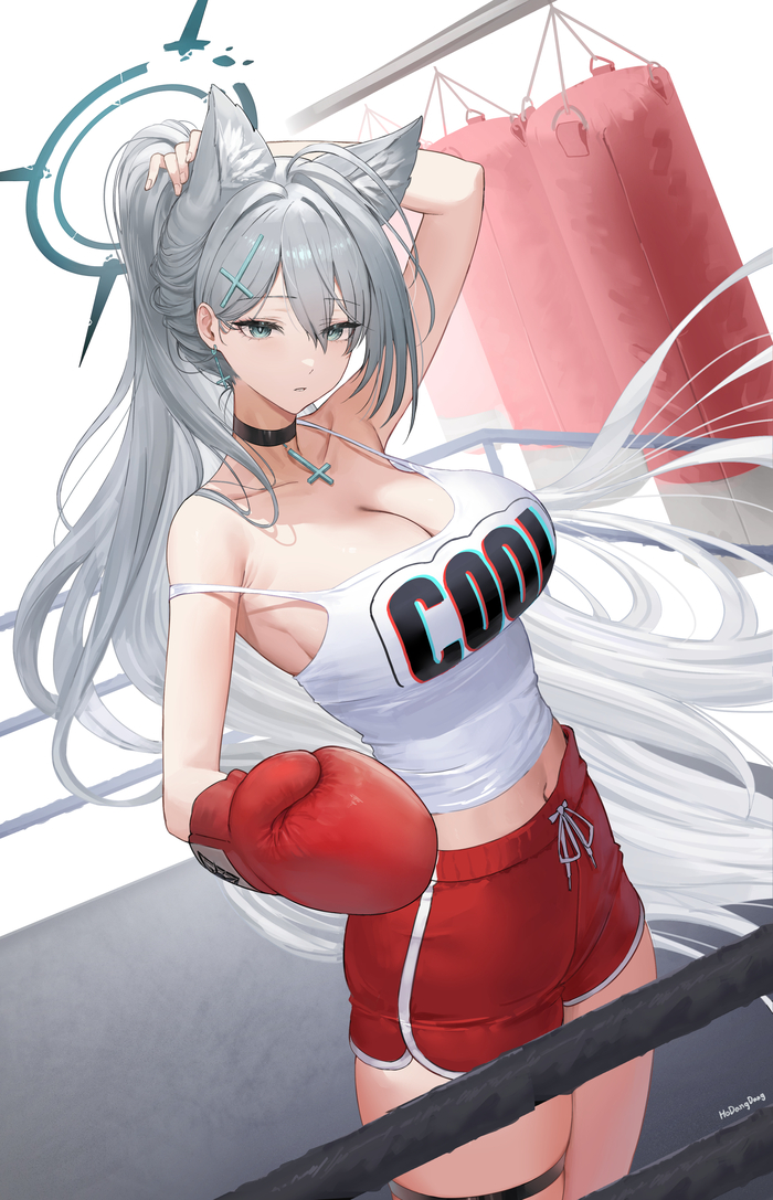 Sunaookami Shiroko #042 , Anime Art, Blue Archive, Shiroko Terror, ,  , Animal Ears, , , , , , 