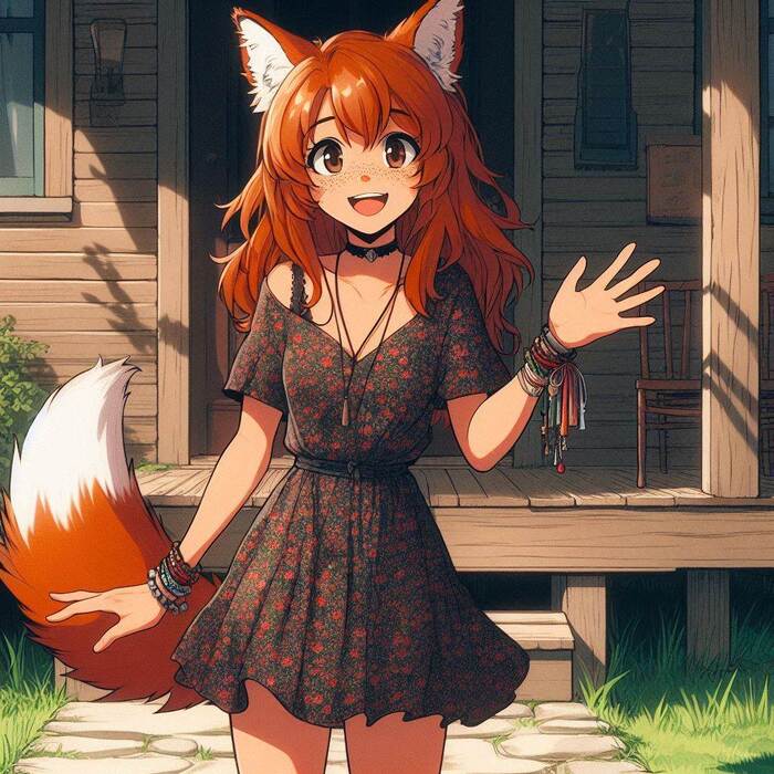   !  ,  , , , Anime Art, , Original Character, , Animal Ears, , , , , Ginger & White, 