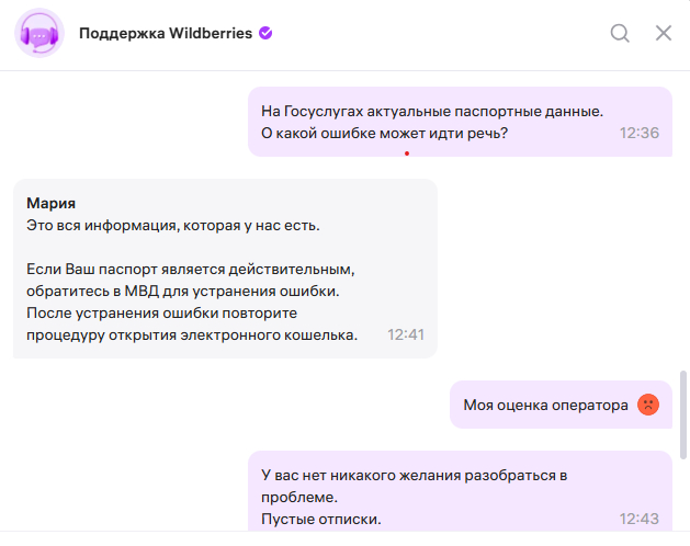 Поддержка Wildberries и новый паспорт