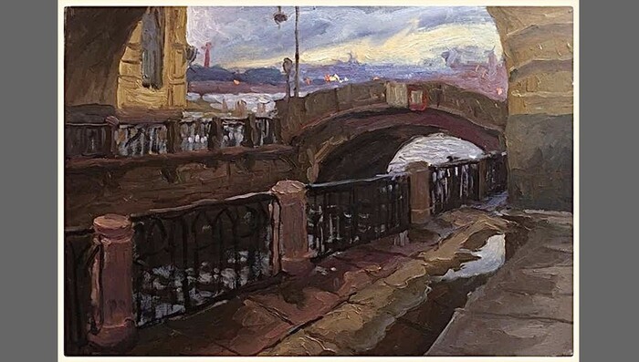 Зимняя Канавка. Этюд к пейзажу.