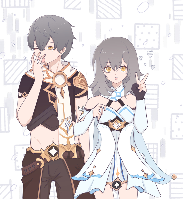  Caelus (Honkai: Star Rail), Stelle (Honkai: Star Rail), Honkai: Star Rail, Anime Art, Game Art, , , Paimon (Genshin Impact)