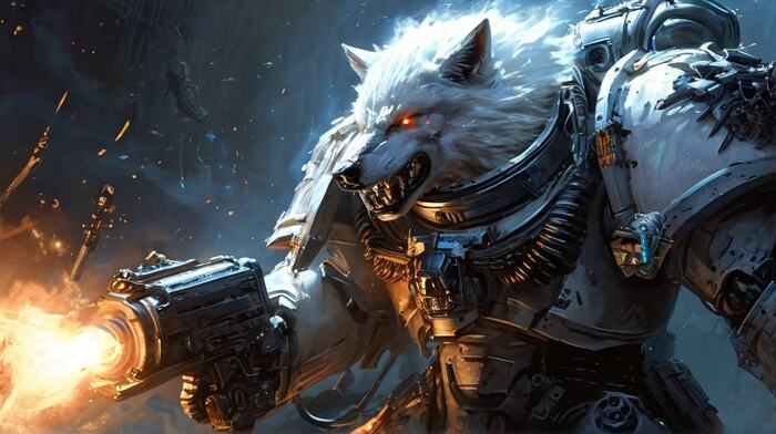    Wolfmks #1129 Space Hulk: Deathwing ,  , Furry Art, Furry wolf, Furry jackal, 