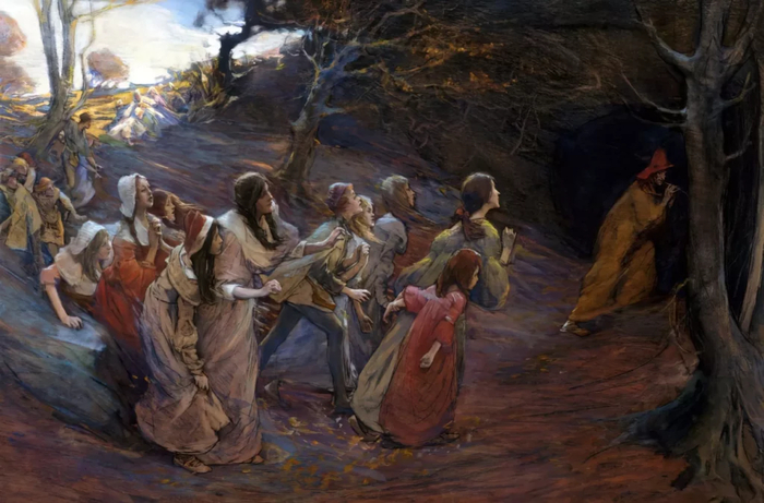 Дети, ведомые звуками флейты, покорно шли за крысоловом