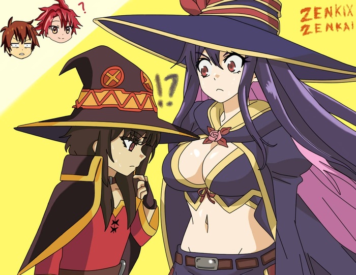     ? , Anime Art, Megumin, Satou Kazuma, Konosuba