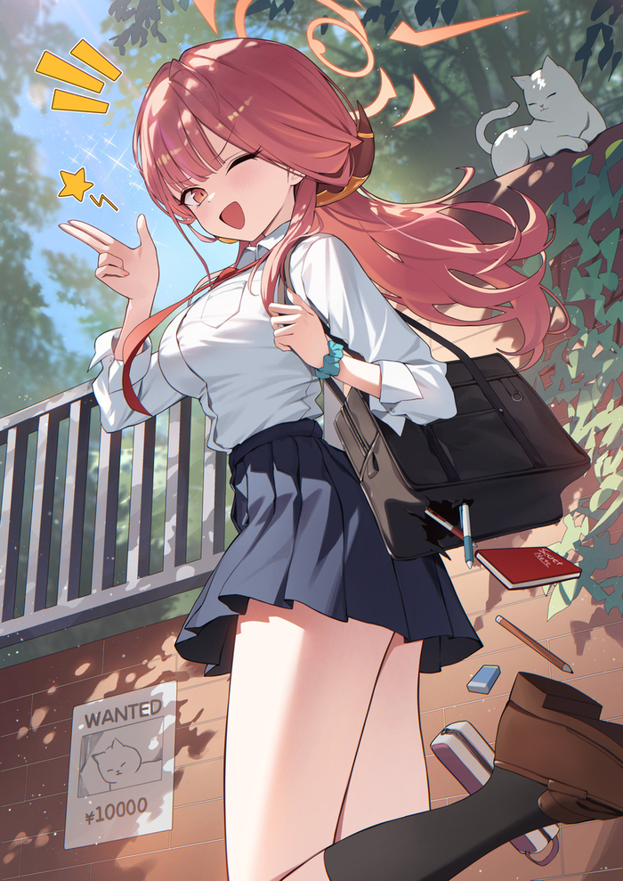       , Anime Art, Blue Archive, Rikuhachima Aru,   , ,  