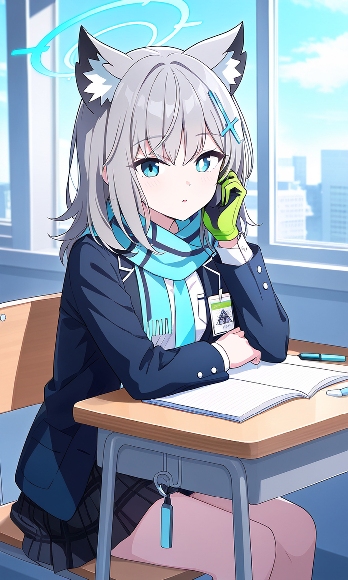 ",     !" , Anime Art,  , Blue Archive, Sunaookami Shiroko