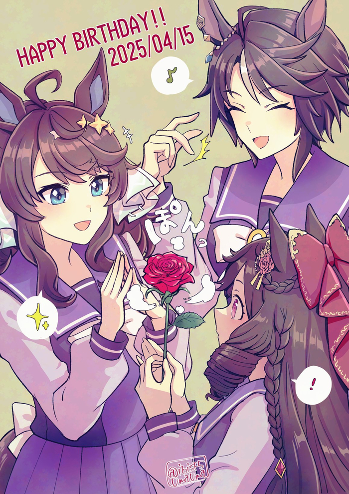 Daring Tact, Fuji Kiseki & Daiichi Ruby    15.04 , Anime Art, Uma Musume Pretty Derby, Daring Tact, Fuji Kiseki, Daiichi Ruby, Animal Ears,  