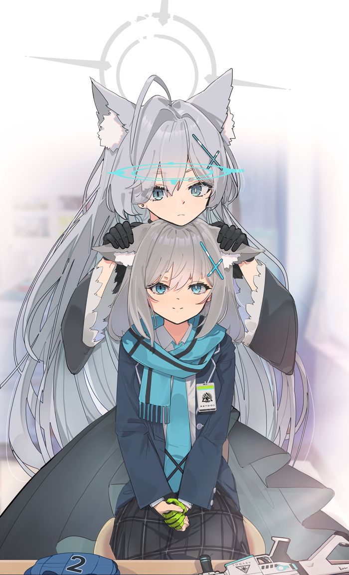 Sunaookami Shiroko #050 , Anime Art, Blue Archive, Sunaookami Shiroko, Shiroko Terror, ,  ,  , , , , Animal Ears, , 