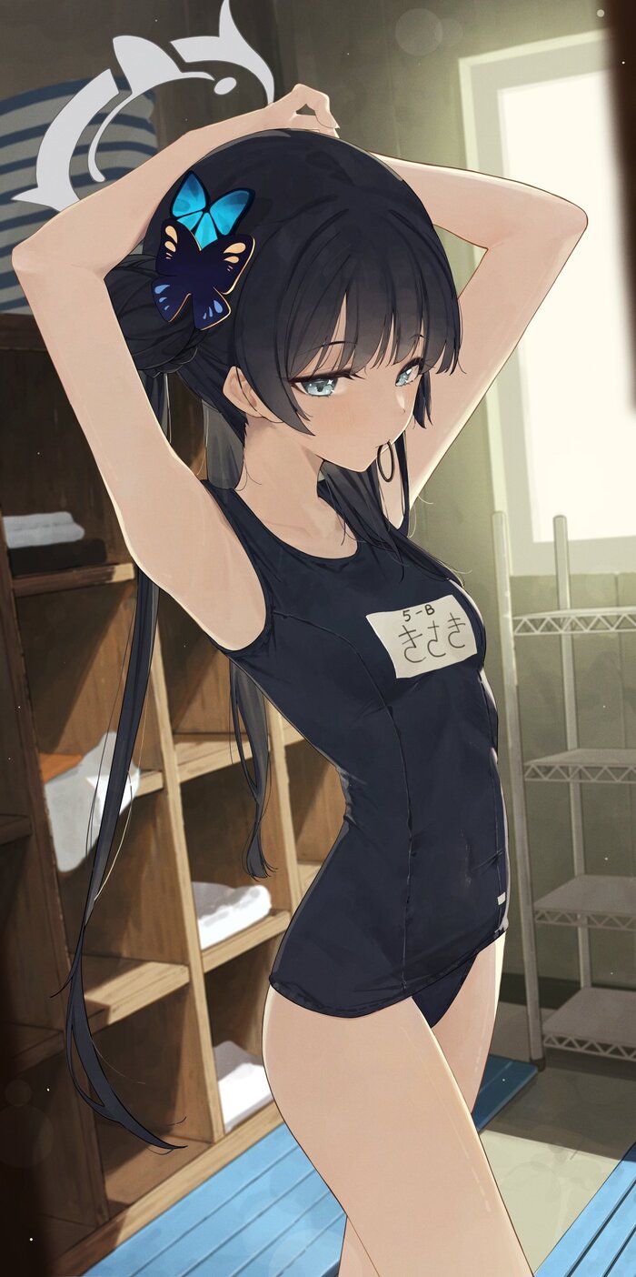   , Anime Art, Kisaki, Blue Archive, , , One-piece swimsuit