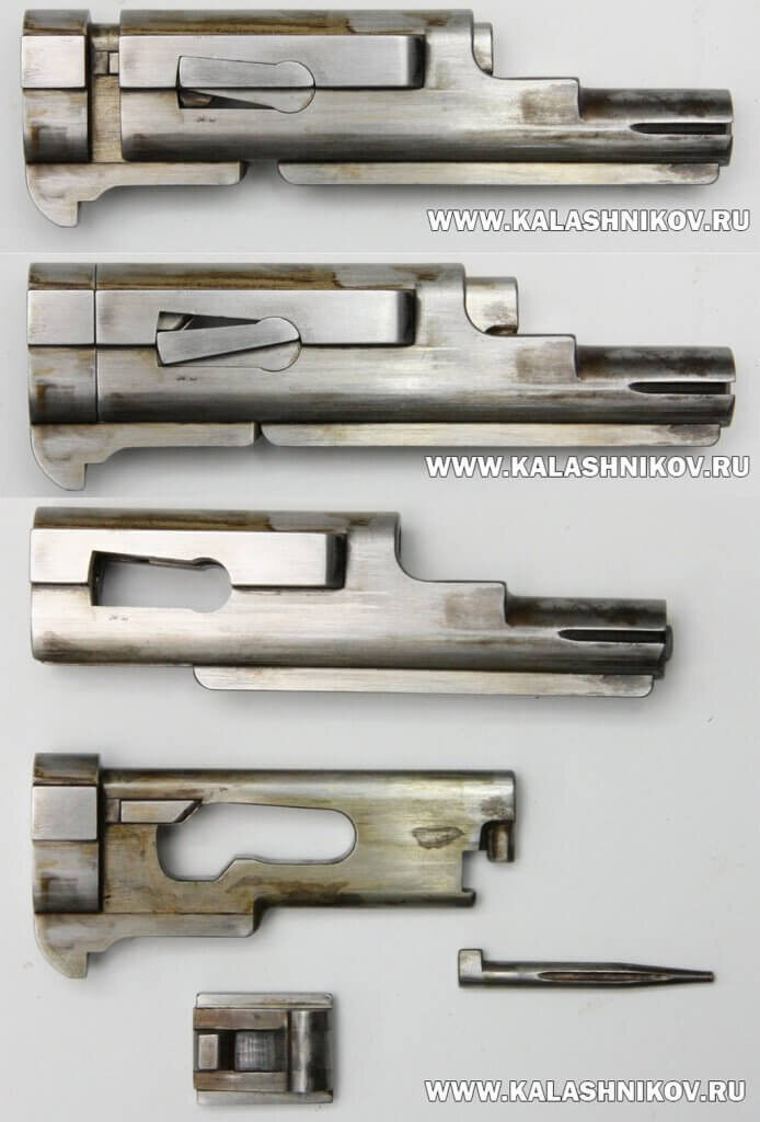 Вид элементов конструкции затвора пулемёта Одколека. ВИМАИВиВС