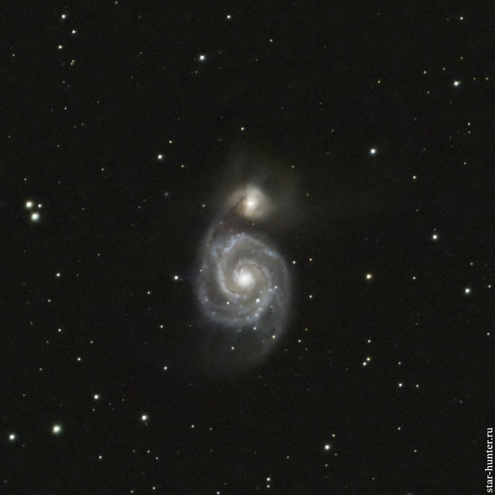 Галактика М51 "Водоворот", 17 апреля 2025 года