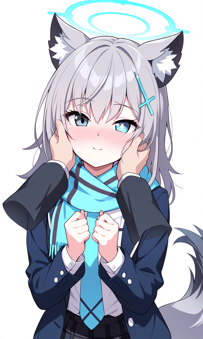    ? -   , Anime Art, , Blue Archive, Sunaookami Shiroko, Animal Ears