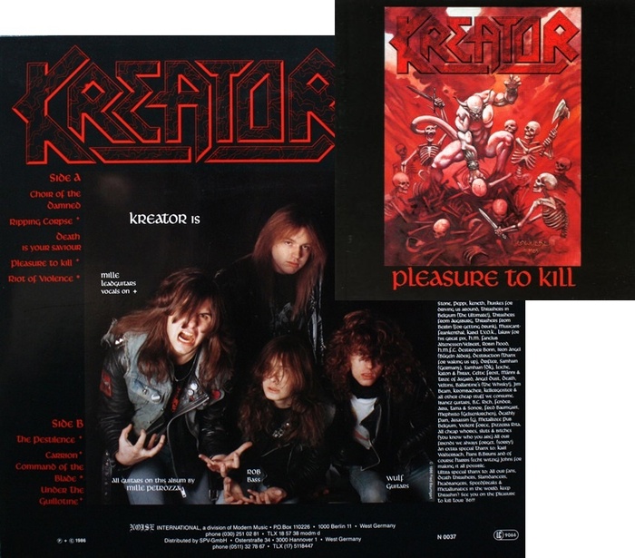 ИСТОРИЯ Thrash Metal. Kreator - 1986 - Pleasure To Kill - Noise records