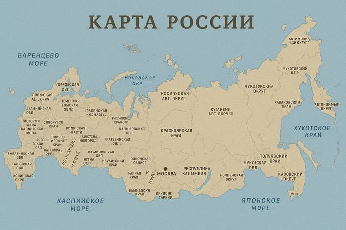 Карта России от ChatGPT