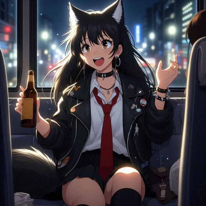 Rox Fox и муки творчества Арты нейросетей, Аниме, Anime Art, Нейронные сети, Арт, Девушки, Кицунэ, Animal Ears, Хвост, Рок, Metal, Гитара, Ginger & White, Длиннопост