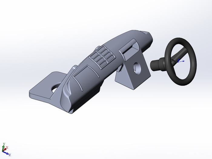 Рис. 3. Создание 3D-модели торпедо с правым расположением рулевого колеса для саратовской модели автомобиля Москвич-Пикап