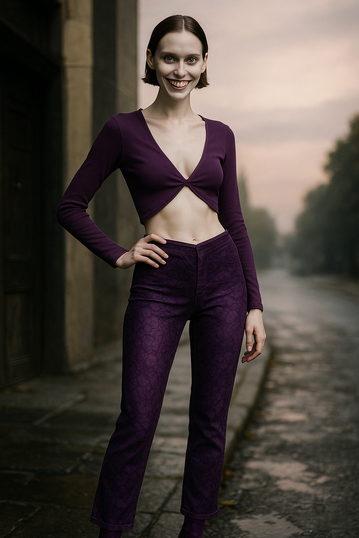 И вот это.... тут я указала сделать пугающую улыбку красивой женщине... спорить не с чем....все по указаниям...