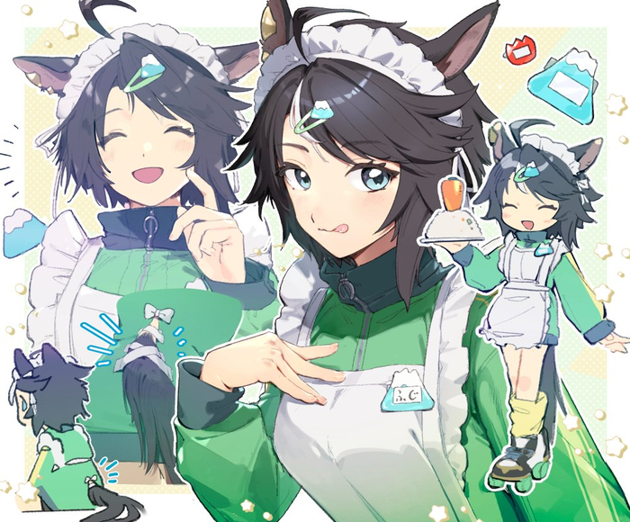 Fuji Kiseki , Anime Art, Uma Musume Pretty Derby, Fuji Kiseki, Animal Ears, 