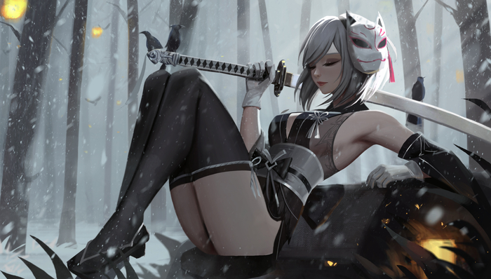    Anime Art, , Nier Automata, Yorha unit no 2 type B, Pixiv, , , 