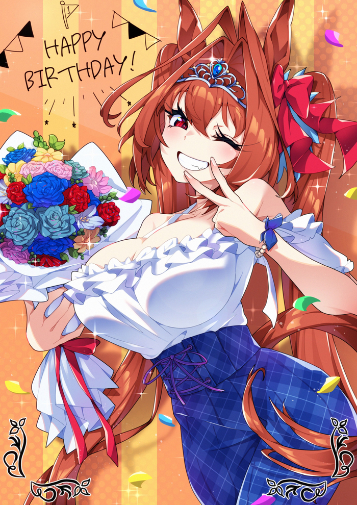 Daiwa Scarlet    13.05 , Anime Art, Uma Musume Pretty Derby, Daiwa Scarlet, Animal Ears, ,  