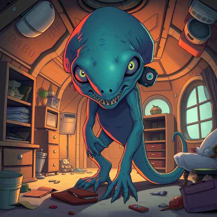 Импортозаместительный Чужой в стиле Гибли, по мнению нейросети QWEN