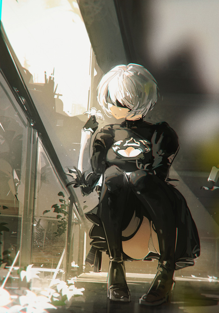  Anime Art, , Nier Automata, Yorha unit no 2 type B, , Game Art, Pixiv