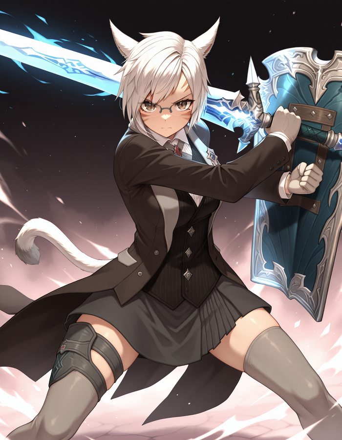 Original , Anime Art, Animal Ears,  , Original Character, Miqote, Final Fantasy XIV, 