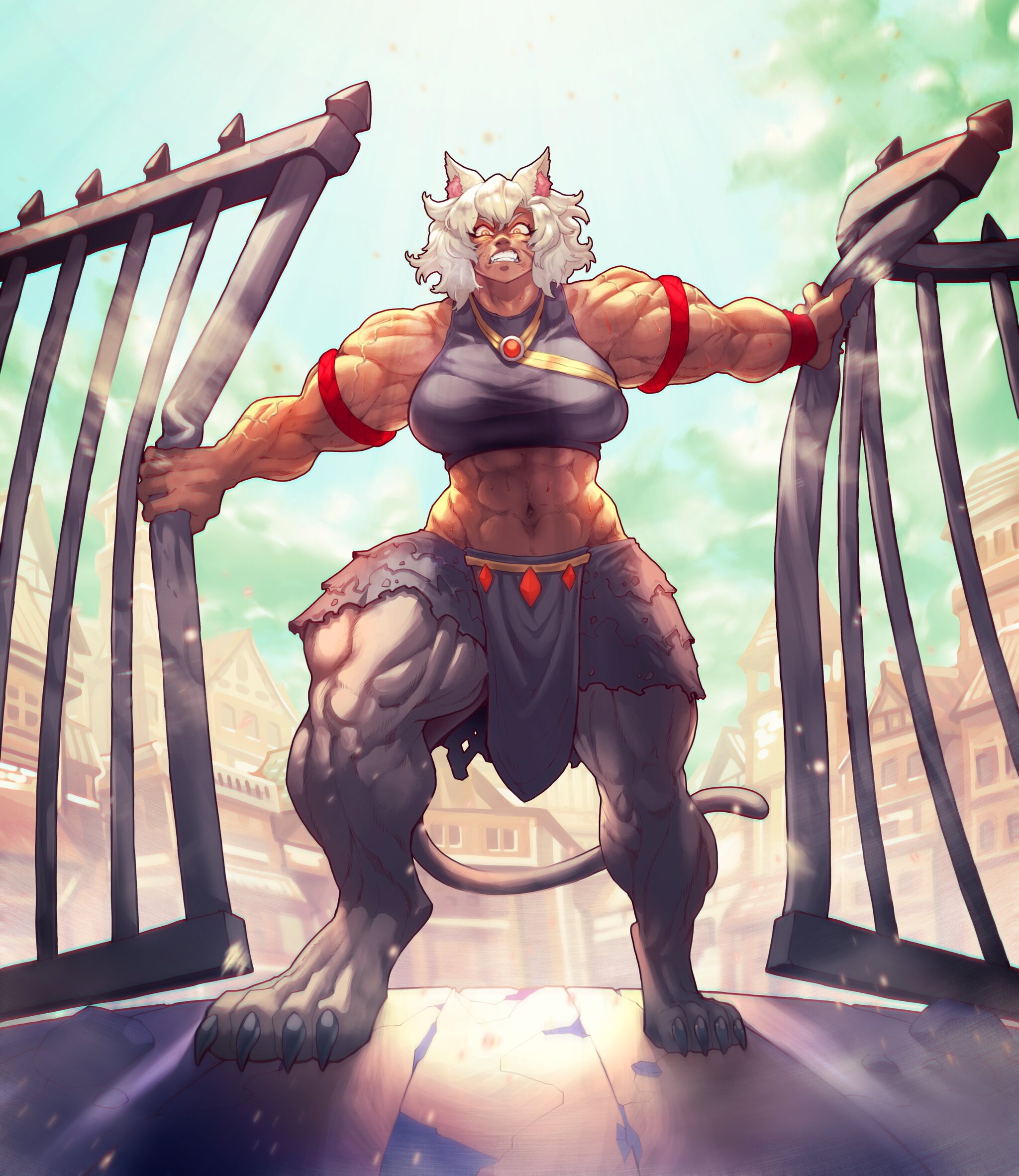 Кошкодевочка - Крепкая девушка, Muscleart, Monster Girl