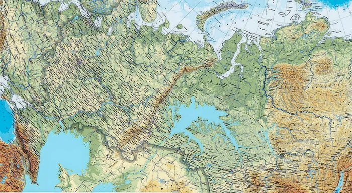 В центре карты – огромное Сибирское море