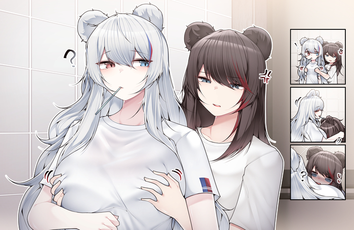    Samip, , , Anime Art, Arknights, Rosa (Arknights), Zima (Arknights), Animal Ears,   ,  
