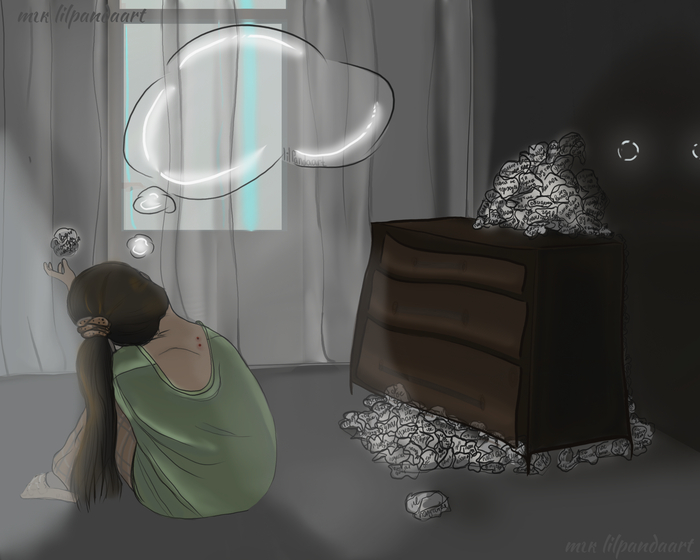 хотела попробовать без цвета нарисовать, как тренировка