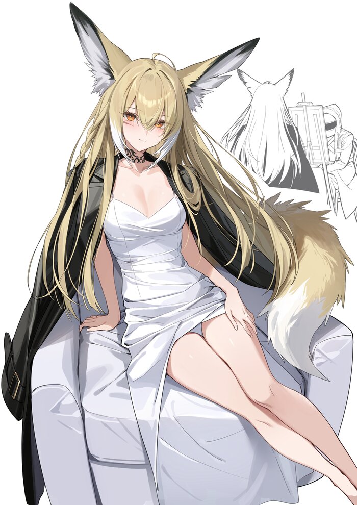 Vulpisfoglia #002 , Anime Art, Arknights, Vulpisfoglia (Arknights), ,  , , Animal Ears, , Doctor (Arknights)