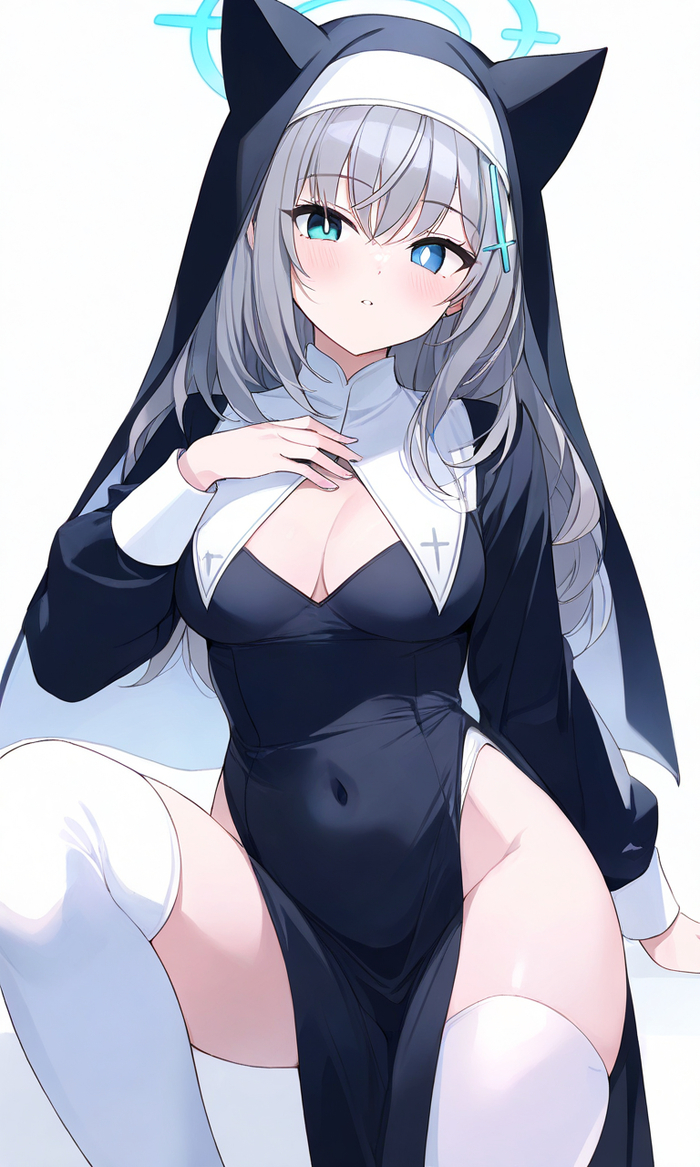    ?  , Anime Art, , Blue Archive, Animal Ears, Sunaookami Shiroko