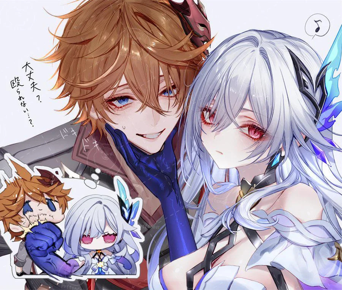 Childe  Skirk , Anime Art, Genshin Impact, Skirk (Genshin Impact), Tartaglia (Genshin Impact), , , Pottsness