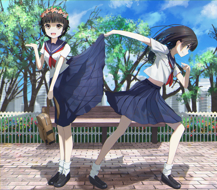 ---! Anime Art, , To aru Kagaku no Railgun, Saten Ruiko, Uiharu Kazari,  , Pixiv