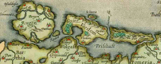  (Wineta)  Pomeraniae, Wandaliae Regionis Typ. [on sheet with] Livoniae Nova Descriptio [and] Ducatus Oswieczensis Et Zatoriensis, Descriptio. 1573, Abraham Ortelius