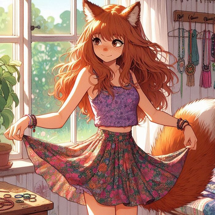 День рыжих! Аниме, Арты нейросетей, Anime Art, Нейронные сети, Арт, Девушки, Original Character, Кицунэ, Animal Ears, Хвост, Рыжие, Веснушки, Ginger & White, Длиннопост