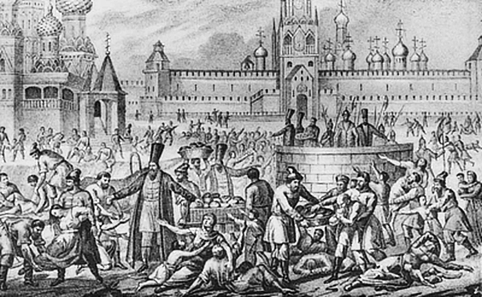 Великий голод в Москве 1601 года. Гравюра XIX века