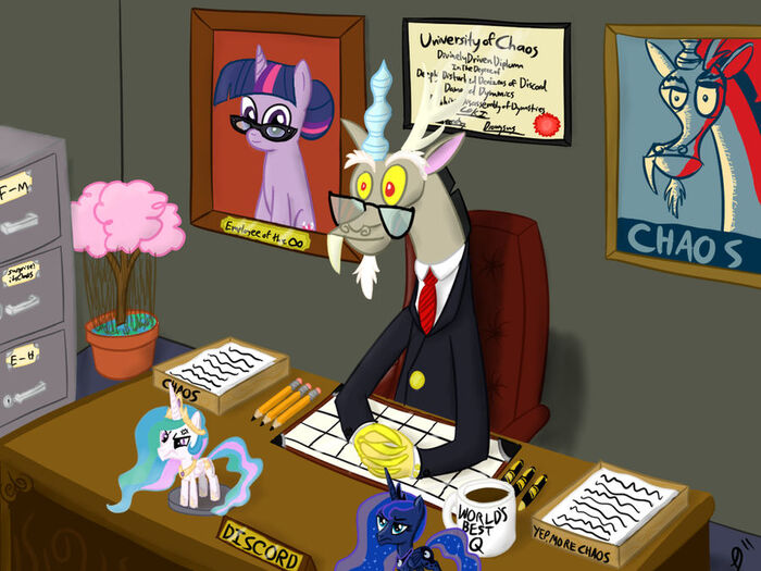   My Little Pony, Ponyart, Twilight Sparkle, Princess Celestia, Discord, Princess Luna