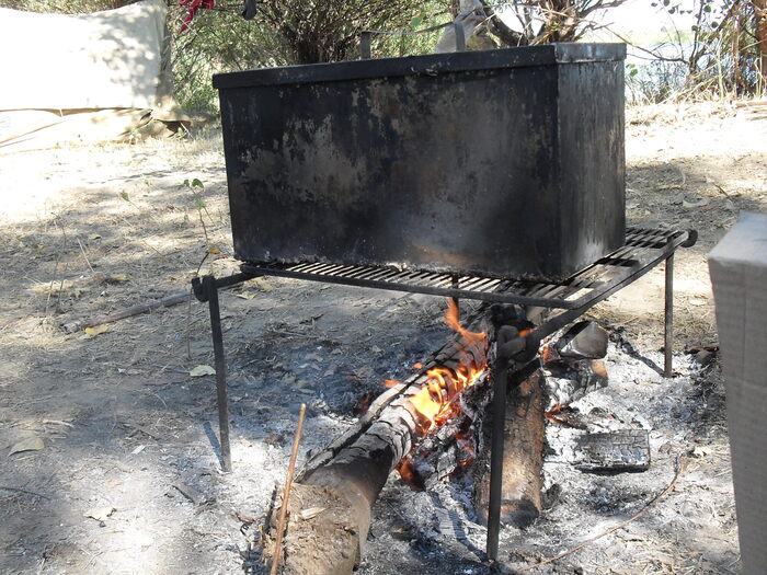 Готовили прямо на месте, иначе могла пропасть от жары. Особенно здорово получались котлеты из филе щуки (это вообще тема!!!).
