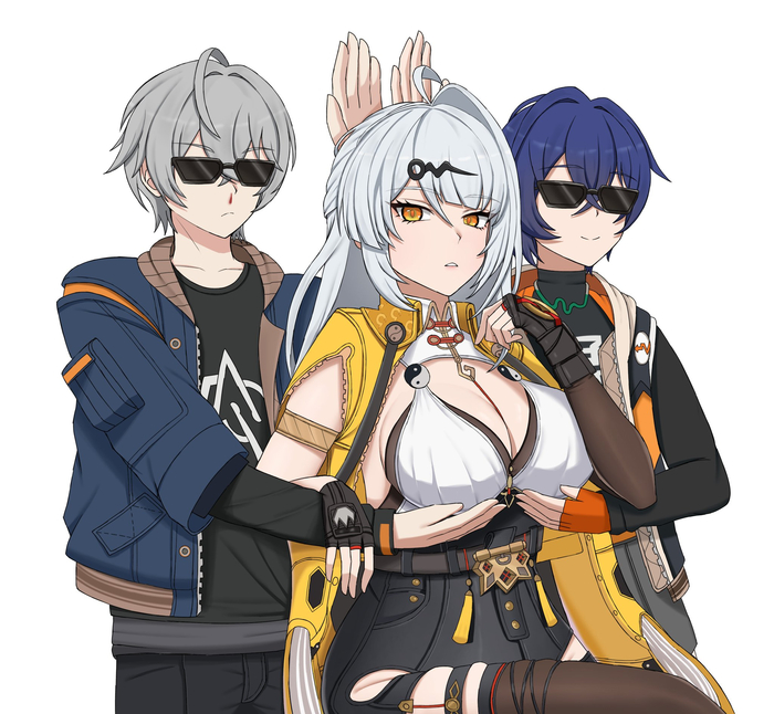 Yi Xuan Zenless Zone Zero, , , , Anime Art, Yi Xuan (zzz), Wise (zzz), Belle (zzz)