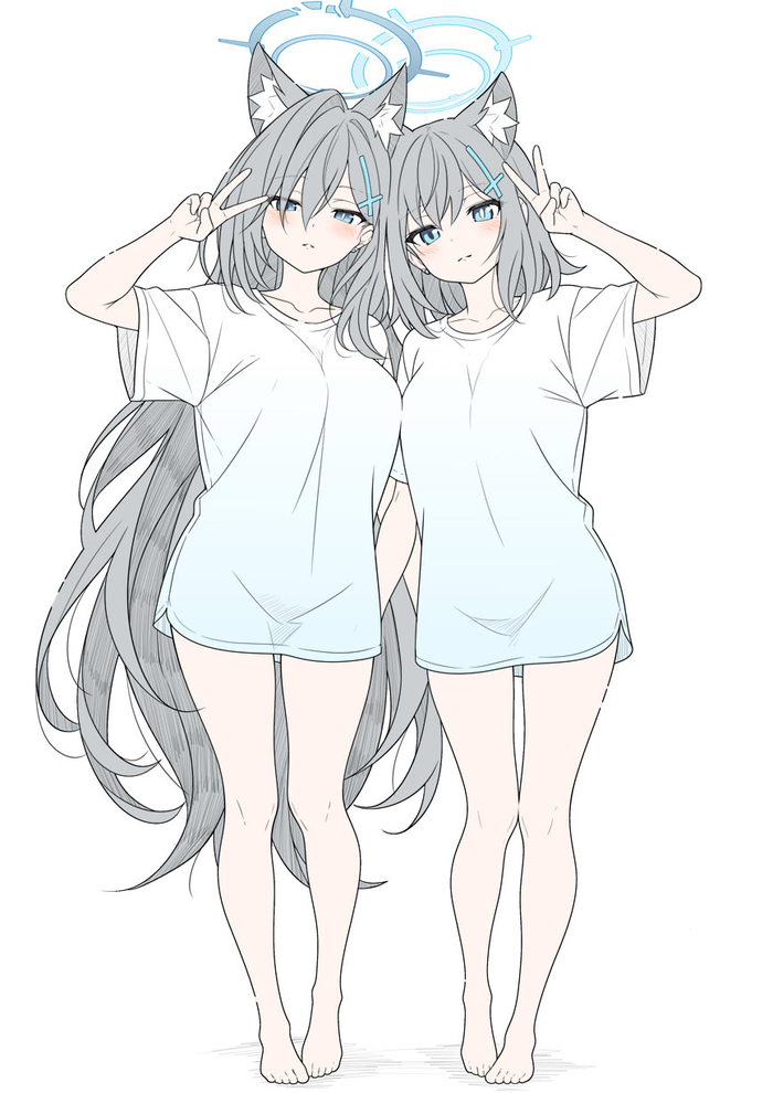 + Blue Archive, Sunaookami Shiroko, Shiroko Terror, , , , Anime Art, , Animal Ears, T1kosewad
