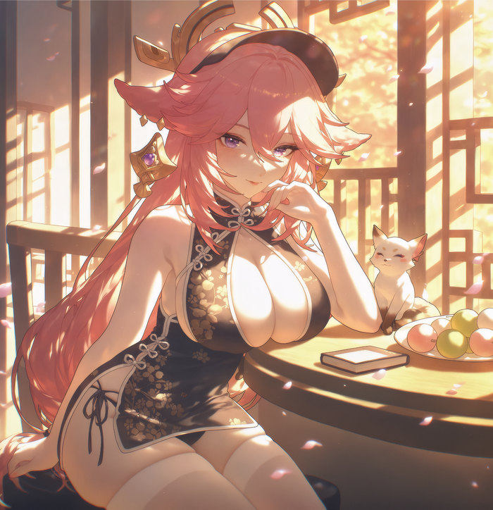 Yae Anime Art, Genshin Impact, Yae Miko (Genshin Impact), Ministro, , ,  , 