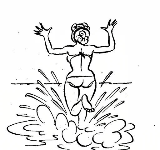 Herluf Bidstrup. Cartoons that were very memorable - My, Caricature, Herluf Bidstrup, Girls, Swimsuit, Comics, Neural network art, Short videos, Not a photo, Video, Soundless, Longpost