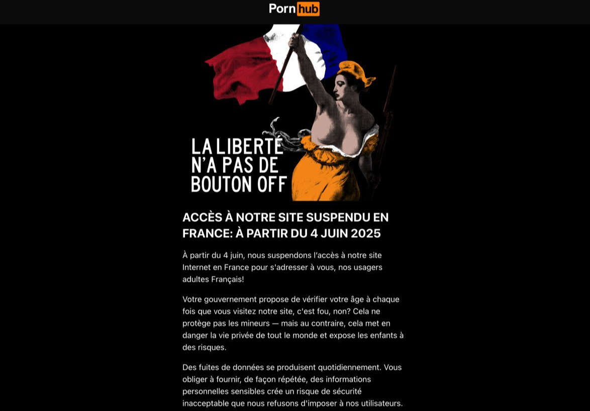 Французам устроили порноблокаду из-за верификации возраста | Пикабу