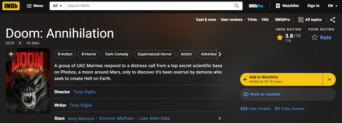  Rotten Tomatoes:    18%.    ....