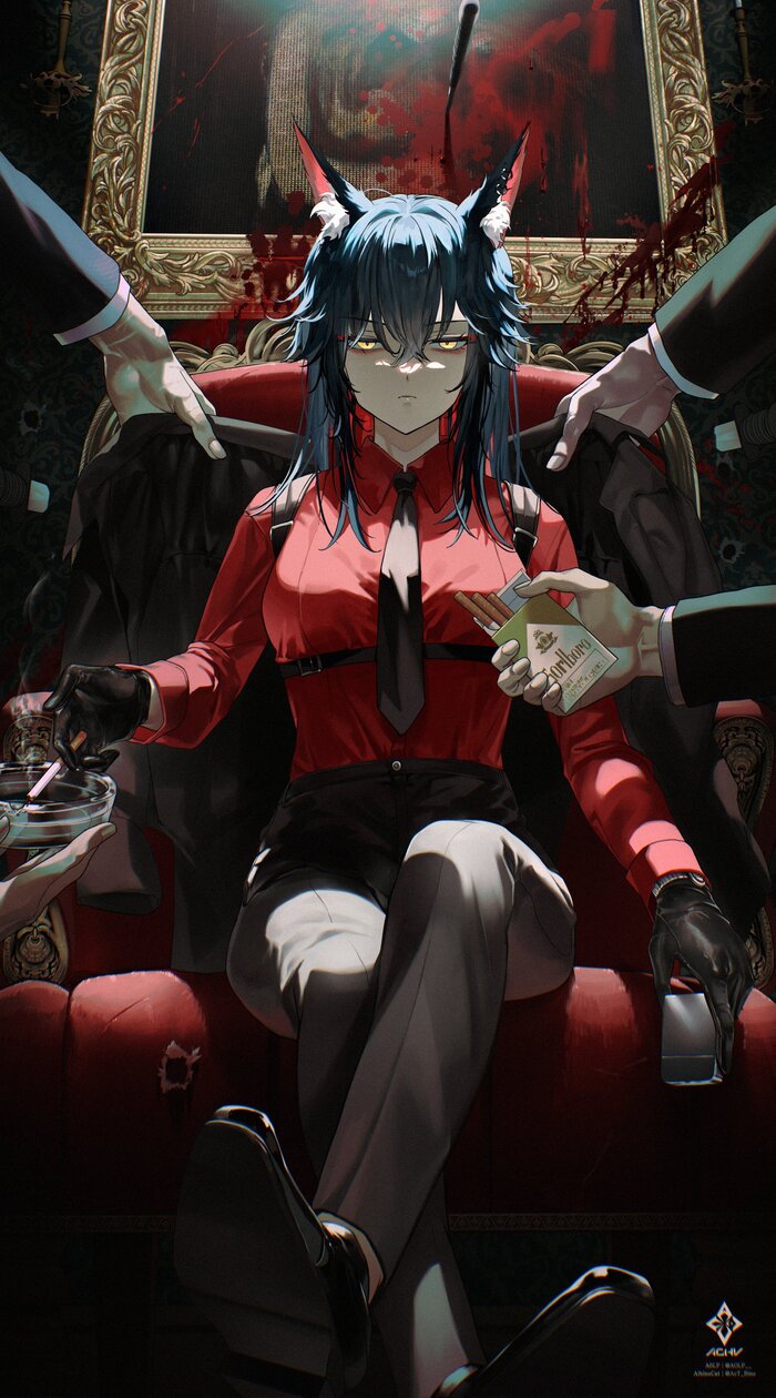  Anime Art, , Texas (Arknights), Arknights, , Animal Ears