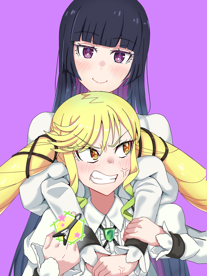 Oto & Ririsa Anime Art, , Rock wa Lady no Tashinami deshite, Otoha Kurogane, Ririsa Suzunomiya, Pixiv